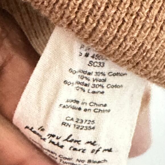 Wilfred Free Pink Brown Striped Long Sleeve Crewneck Pullover Sweater Size M - Picture 3 of 4